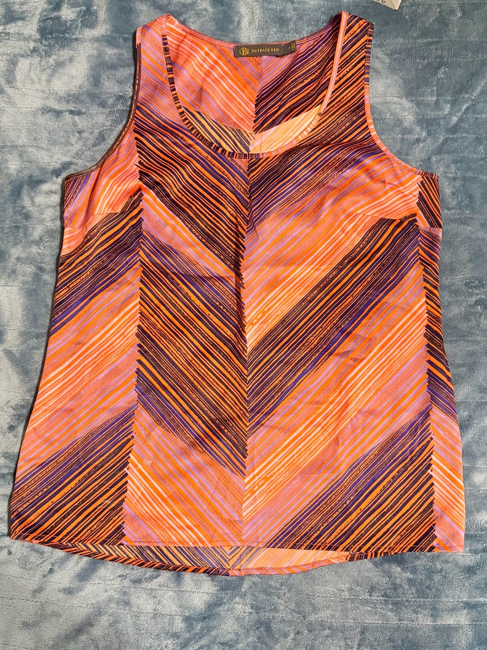Outback Red Orange and Purple Chevron Stripe Tank Top